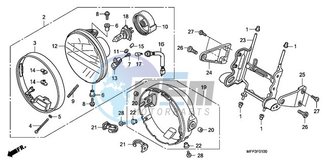 HEADLIGHT (CB1300/CB1300A )