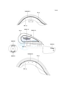 VN 1500 E [VULCAN 1500 CLASSIC] (E2-E6) [VULCAN 1500 CLASSIC] drawing DECALS-- GRAY_WHITE- --- VN1500-E2- -