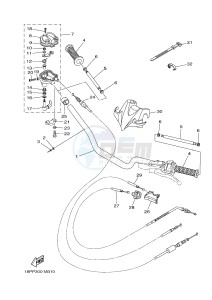 YFZ450R YFZ450RE (1TD3) drawing STEERING HANDLE & CABLE