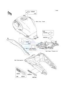 KLE 650 A [VERSYS] (9F-9F) A7F drawing LABELS