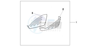 XL1000VA9 France - (F / ABS CMF) drawing PANNIER SCUFF PAD SET B