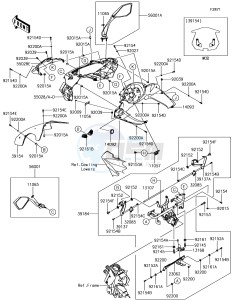 Z1000SX ZX1000WHF XX (EU ME A(FRICA) drawing Cowling