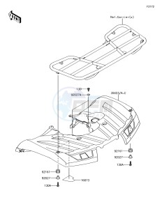 BRUTE FORCE 750 4x4i EPS KVF750GHF EU drawing Rear Fender(s)