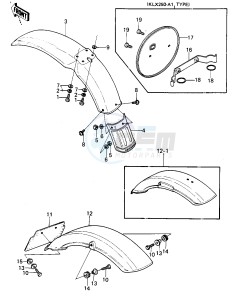 KLX 250 A [KLX250] (A1-A2) [KLX250] drawing FENDERS_NUMBER PLATE