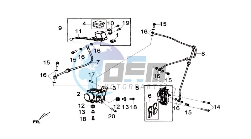 BRAKE CALIPER FOR / BRAKE LEVER CPL