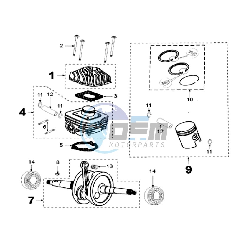 CRANKSHAFT AND CYLINDER