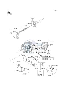 KVF 650 E [BRUTE FORCE 650 4X4 HARDWOODS GREEN HD] (E6F-E9F) E7F drawing CARBURETOR PARTS