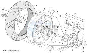 RSV 2 1000 drawing Rear wheel RSV Mille Version