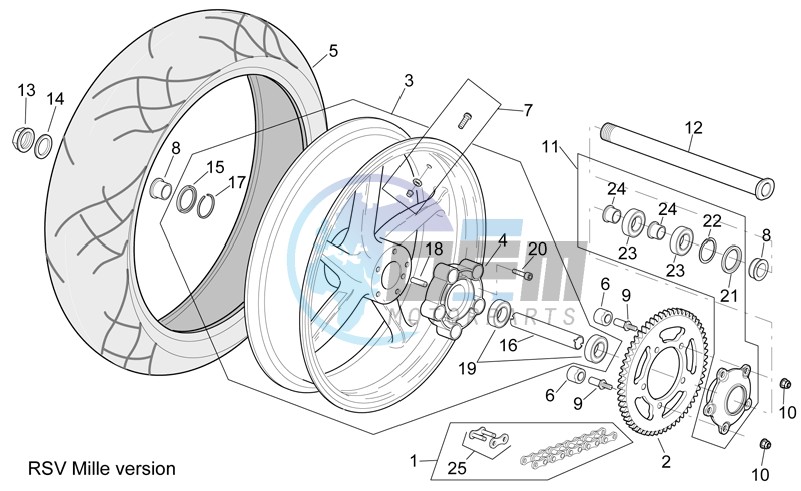 Rear wheel RSV Mille Version