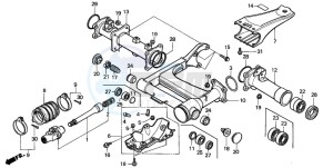 TRX350 FOURTRAX drawing REAR SWINGARM/ PROPELLER SHAFT