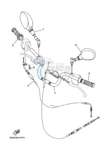 YBR125ESD (3D9B) drawing STEERING HANDLE & CABLE