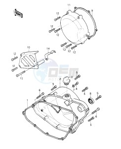 KDX 250 B [KDX250] (B1) [KDX250] drawing ENGINE COVERS -- 81KDX250-B1- -