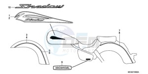 VT750C9 Europe Direct - (ED / MK) drawing EMBLEM/STRIPE (EXCEPT 2U)