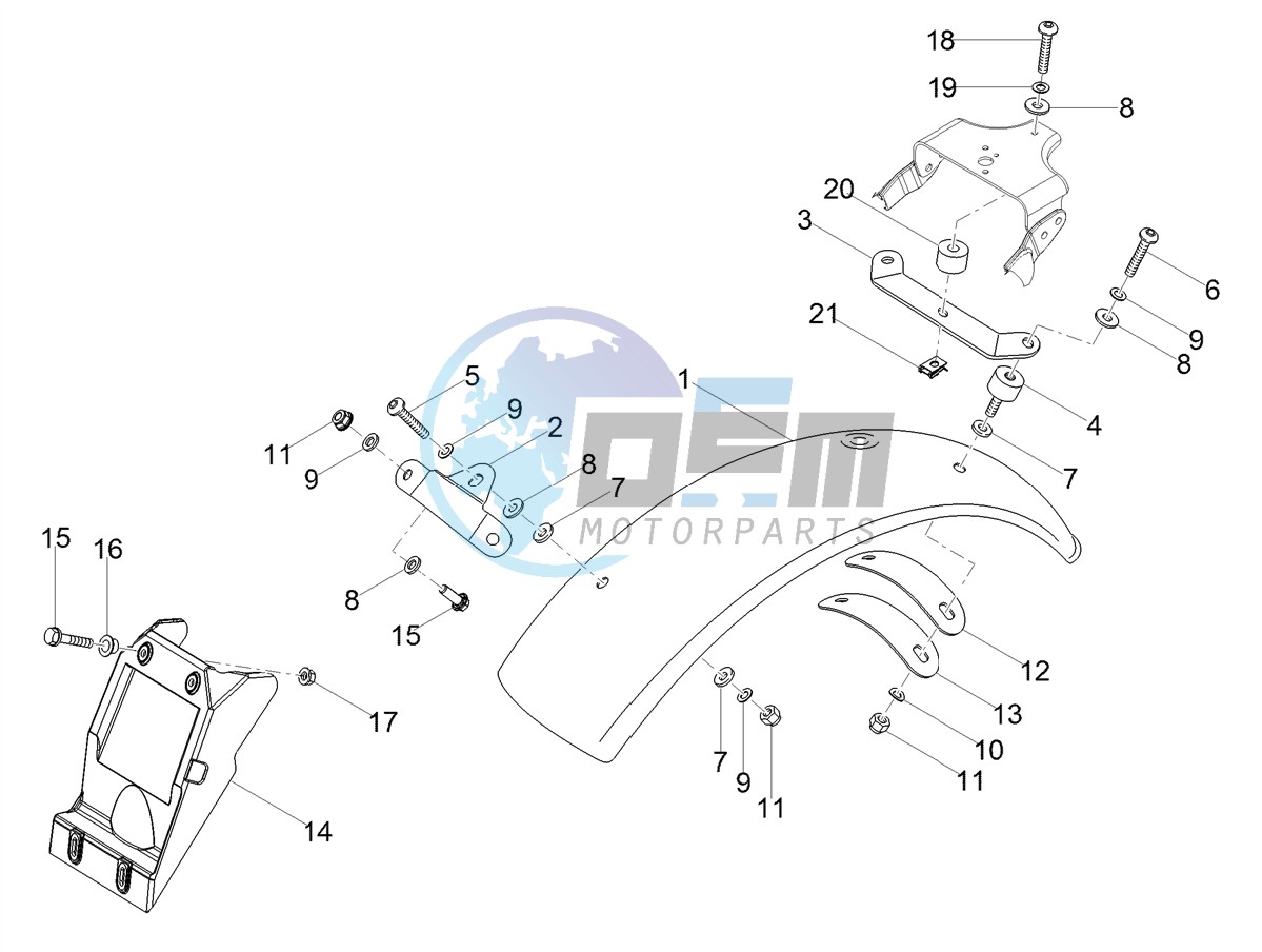 Rear mudguard