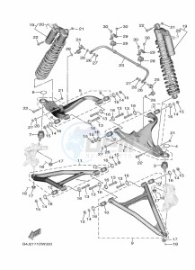 YXF1000EWS YX10FRPSN (B4JC) drawing FRONT SUSPENSION & WHEEL