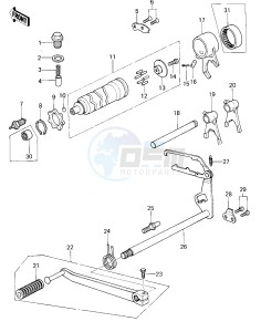 KZ 400 C (C1) drawing GEAR CHANGE MECHANISM