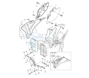 YZ F 250 drawing SIDE COVERS