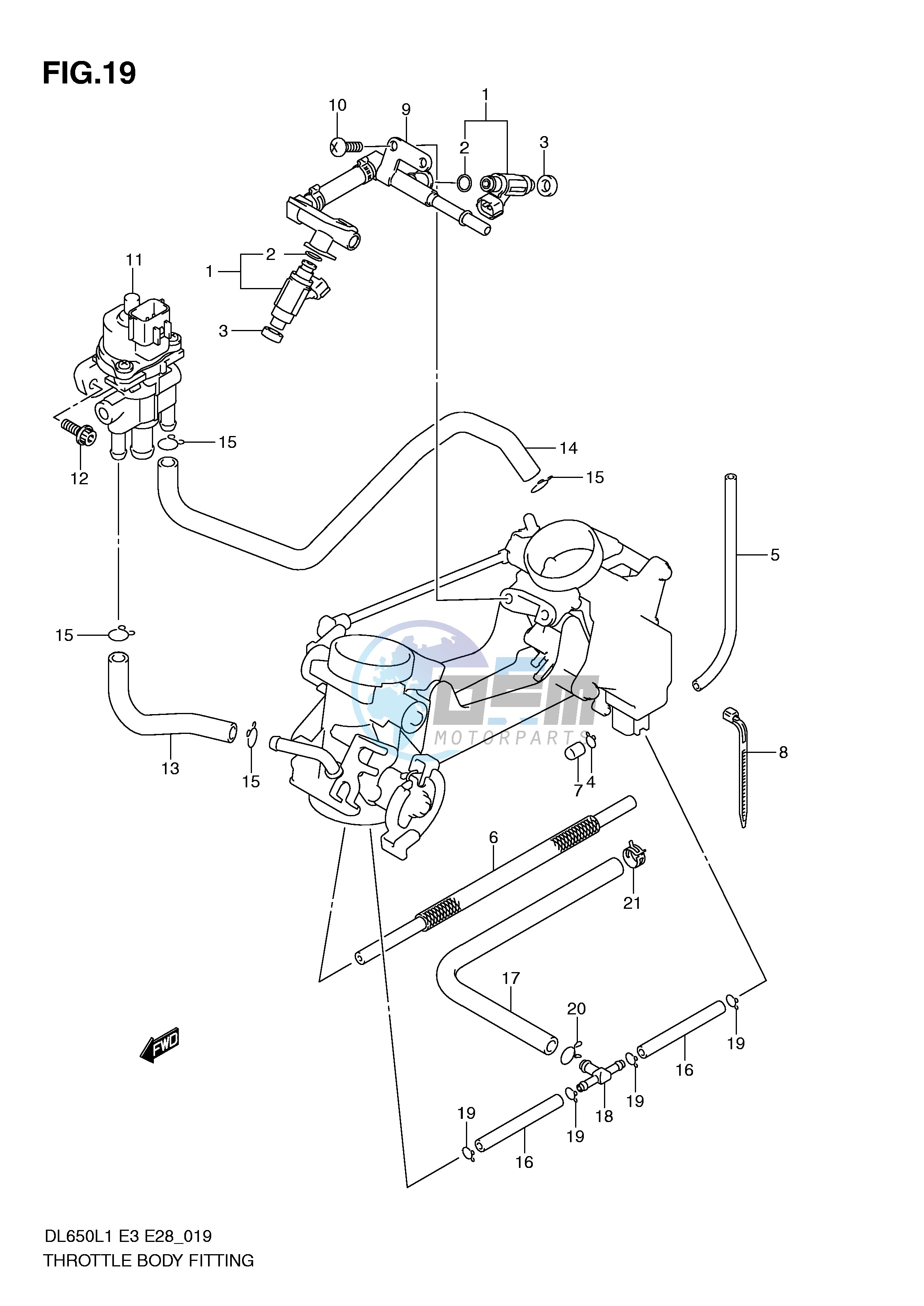 THROTTLE BODY FITTING (DL650L1 E33)