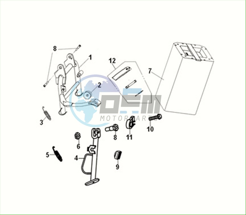 MAIN STAND - SIDE STAND - BATTERY ASSY