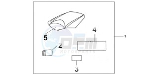 CBR1000RA9 Australia - (U / ABS MME) drawing REAR SEAT COWL ACHILLES BLACK METALLIC