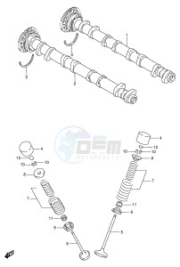 GSX-R750 (E2) drawing CAM SHAFT - VALVE