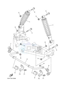 YFM450FWA YFM450DE GRIZZLY 450 IRS (1CUL 1CUM 1CUN) drawing REAR SUSPENSION