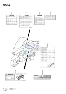 AN400 (E3-E28) Burgman drawing LABEL (AN400L1 E3)