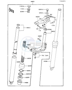 KE 100 B [KE100] (B9-F10) [KE100] drawing FRONT FORK