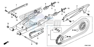 GLR1251WHH UK - (E) drawing SWINGARM/ CHAIN CASE