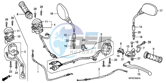 HANDLE LEVER/SWITCH/CABLE (CBR125RW7/RW9/RWA)