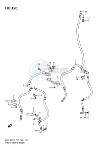 VLR1800 (E3-E28) drawing FRONT BRAKE HOSE