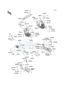 KRF 750 D [TERYX 750 4X4] (D8F) D8F drawing FRAME FITTINGS-- FRONT- -