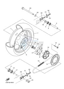 XJ6S 600 DIVERSION (S-TYPE) (36CL 36CM) drawing REAR WHEEL