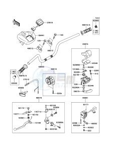 KFX700 KSV700B7F EU drawing Handlebar