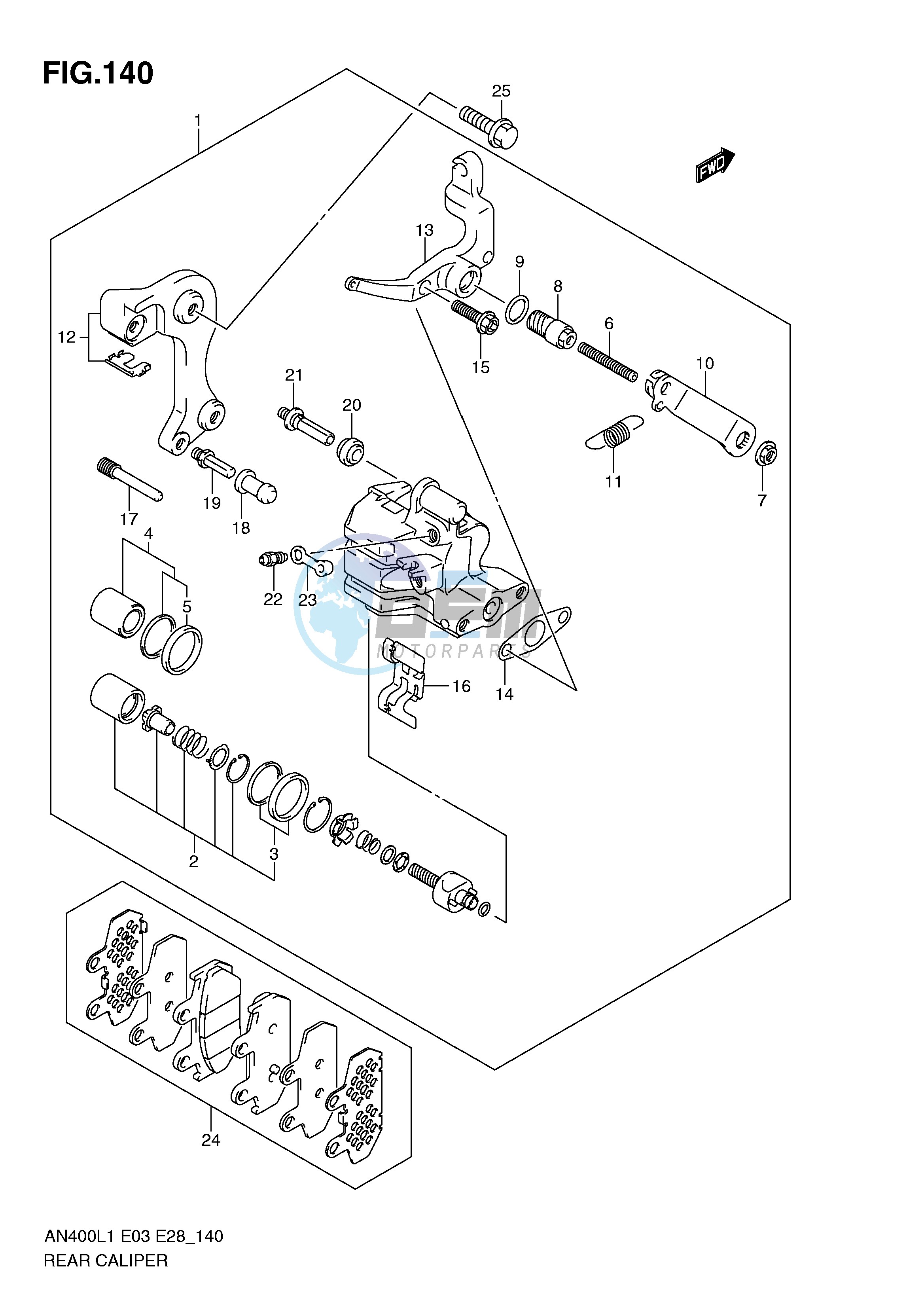 REAR CALIPER (AN400L1 E33)