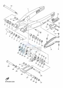 WR450F (B7R9) drawing REAR ARM