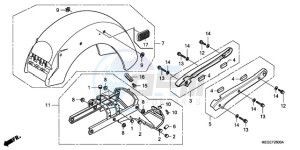 VT750CA9 KO / MK ST drawing REAR FENDER/GRAB RAIL