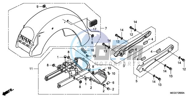 REAR FENDER/GRAB RAIL