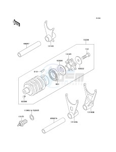 ZX 600 E [NINJA ZX-6] (E7-E9) [NINJA ZX-6] drawing GEAR CHANGE DRUM_SHIFT FORK-- S- -