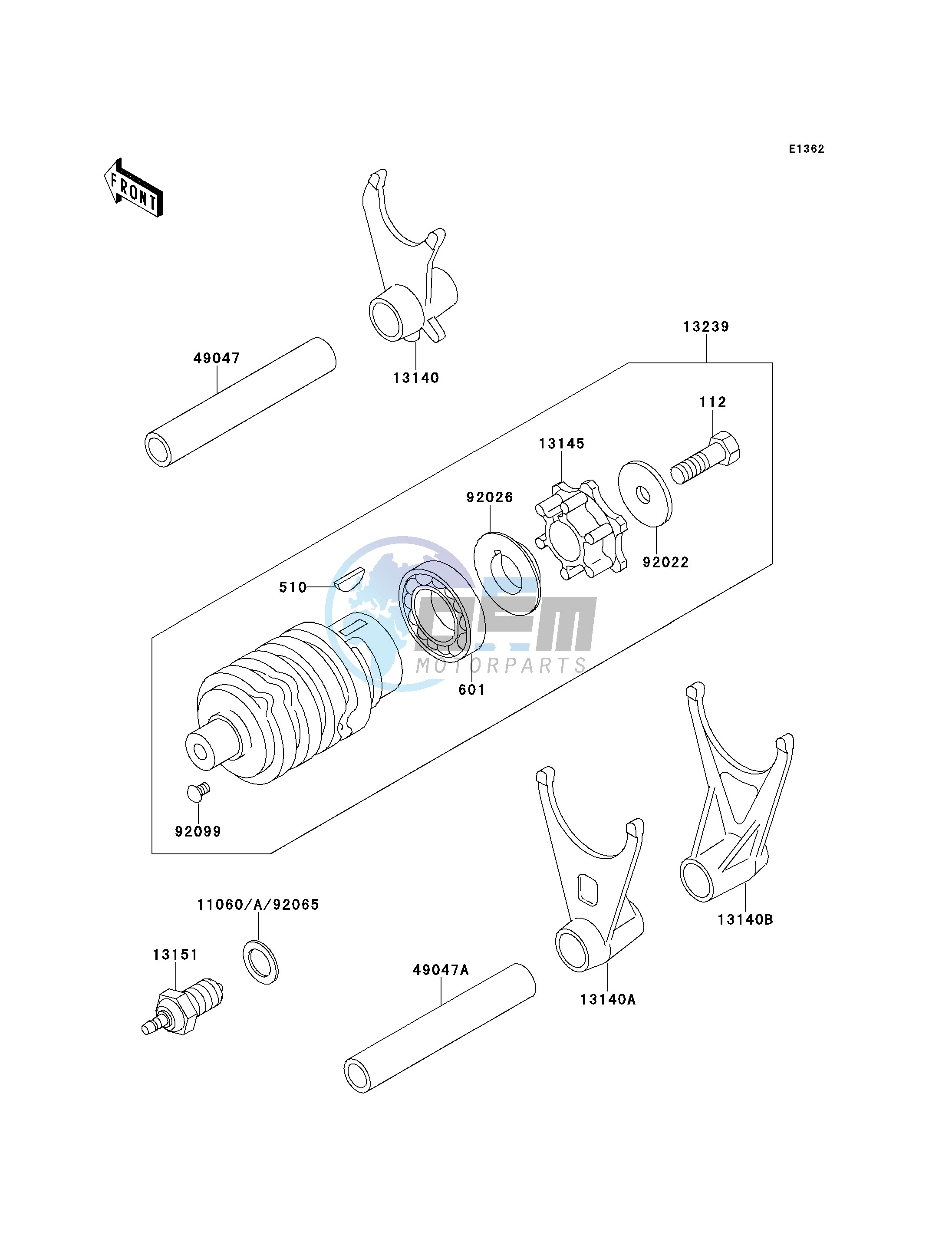 GEAR CHANGE DRUM_SHIFT FORK-- S- -