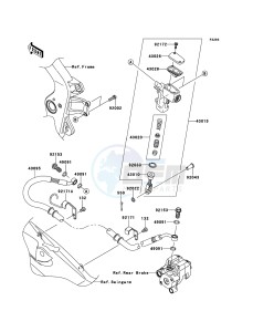 KFX450R KSF450BDF EU drawing Rear Master Cylinder