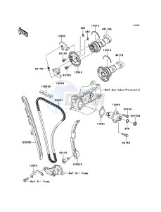 KX450F KX450FDF EU drawing Camshaft(s)/Tensioner