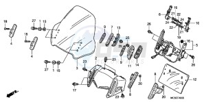 ST1300AE Pan Europoean - ST1300 UK - (E) drawing WIND SCREEN