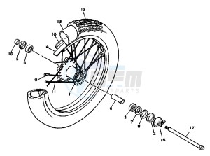 XV DX VIRAGO 535 drawing FRONT WHEEL