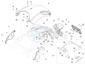 California 1400 Custom ABS 1380 drawing Rear mudguard