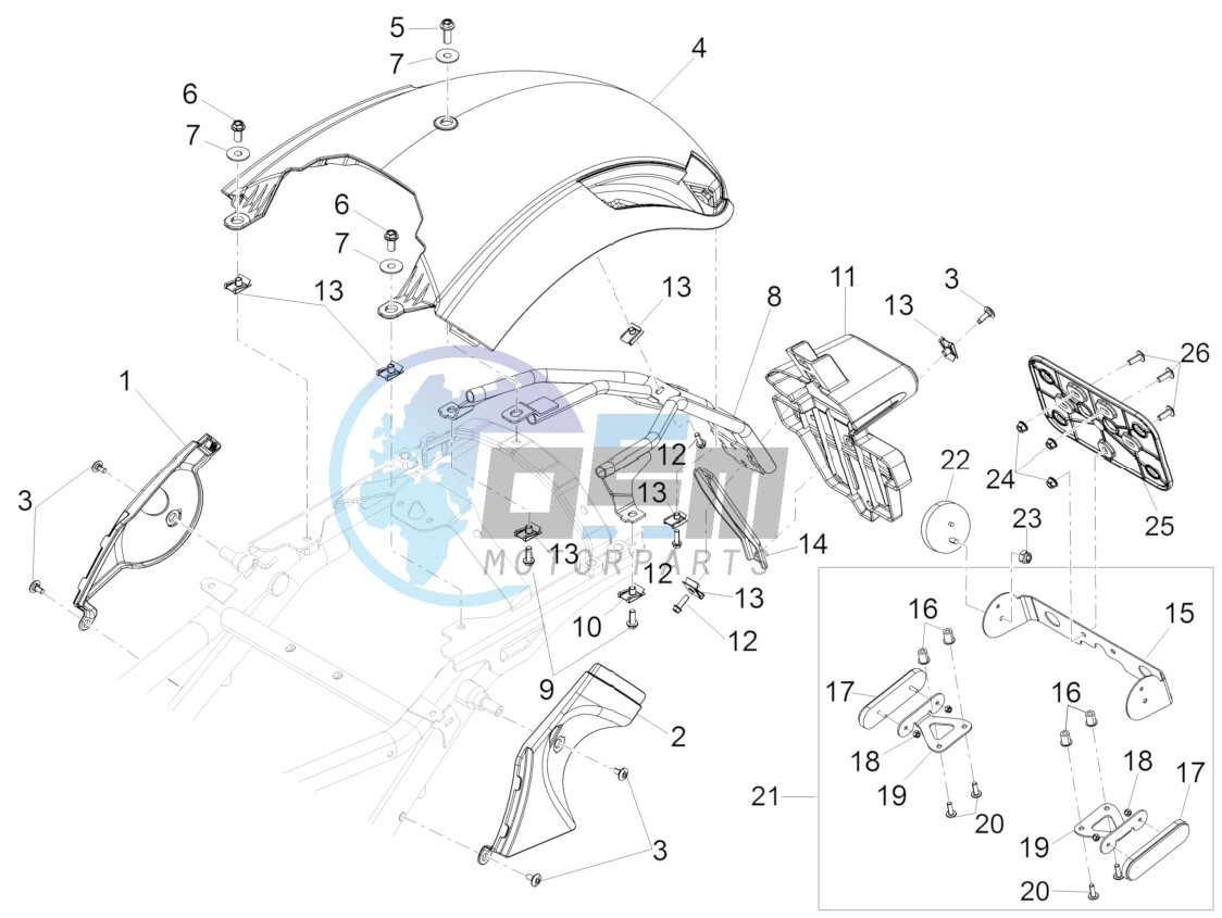 Rear mudguard