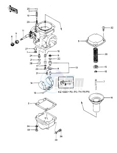 KZ 1000 P [POLICE 1000] (P1-P5) [POLICE 1000] drawing CARBURETOR PARTS