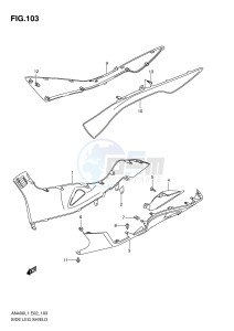 AN400 (E2) Burgman drawing SIDE LEG SHIELD (AN400AL1 E24)