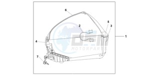 XL700V9 UK - (E / MKH) drawing 45L TOP BOX BARLEY YELLOW