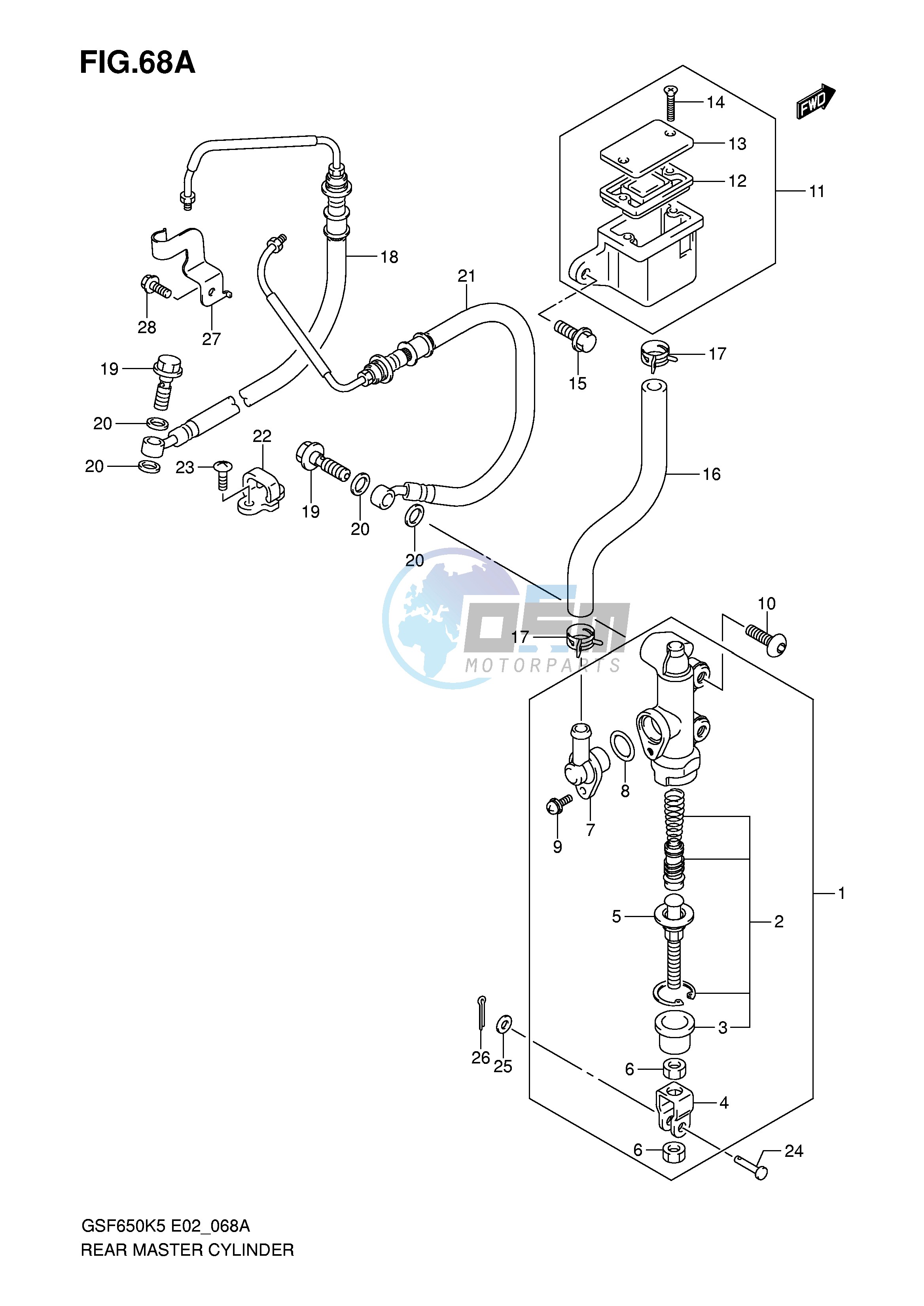 REAR MASTER CYLINDER (GSF650AK5 UAK5 SAK5 SUAK5 AK6 UAK6 SAK6 SUAK6)